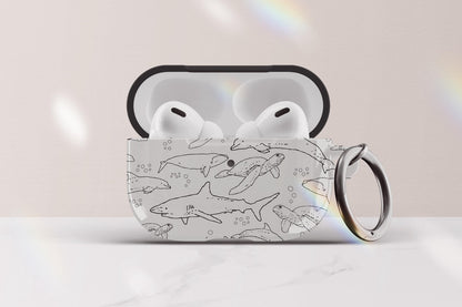 Ocean Animals Airpod Case Cover With Keychain Gift For Marine Biologist Shark Tropical Fish Sea Turtle Dolphin Print Airpod Cover Gift