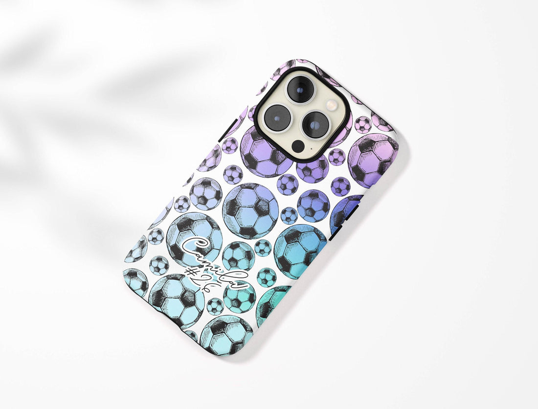 Personalized Gift for Soccer Player Custom Phone Case for Sporty Girl Girly Case for Phone iPhone 16 Pro Samsung Case Gift Under 30