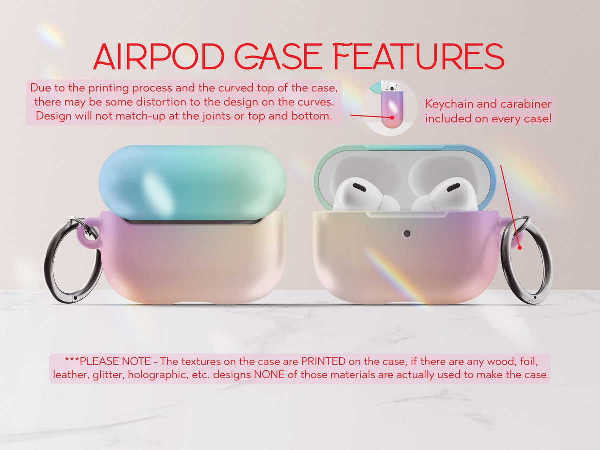 Gradient Airpod Case Pastel Ombre Airpods Case with Keychain Hard Rainbow Airpods Pro Case Airpod Gen 1 &amp; 2 Case Pretty Airpod Case - Charles Alex