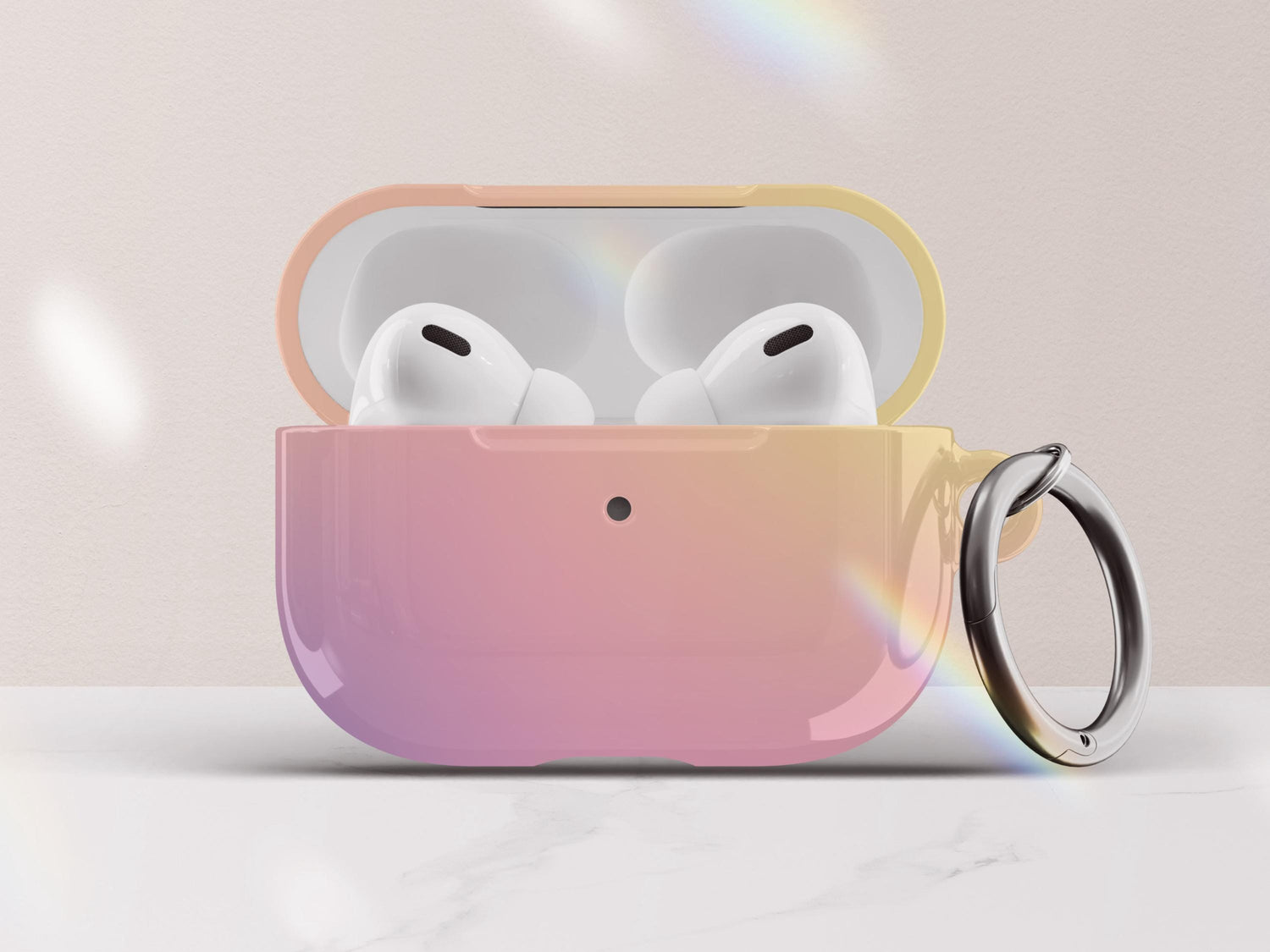 Pastel Ombre Airpods Case Pretty Personalized Gift for Tween Girls Custom Gradient Airpod Pro Case Cover with Keychain Gift Under 30