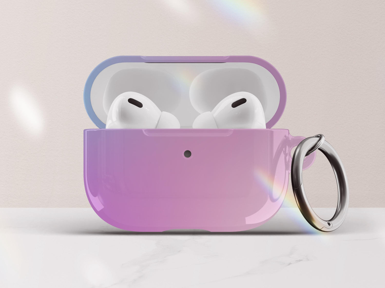 Pastel Ombre Airpods Case Pretty Personalized Gift for Tween Girls Custom Gradient Airpod Pro Case Cover with Keychain Gift Under 30