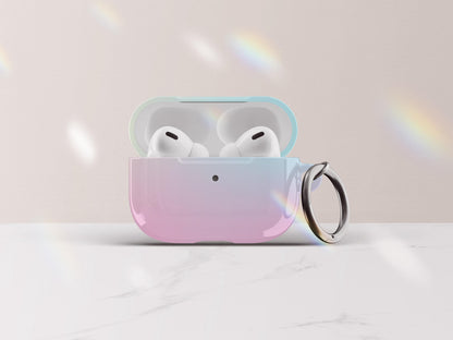 Pastel Ombre Airpods Case Pretty Personalized Gift for Tween Girls Custom Gradient Airpod Pro Case Cover with Keychain Gift Under 30