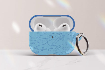 Ocean Animals Airpod Case Cover With Keychain Gift For Marine Biologist Shark Tropical Fish Sea Turtle Dolphin Print Airpod Cover Gift