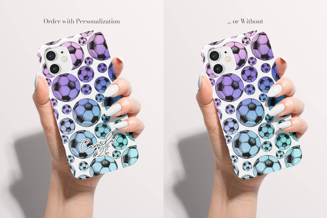 Personalized Gift for Soccer Player Custom Phone Case for Sporty Girl Girly Case for Phone iPhone 16 Pro Samsung Case Gift Under 30
