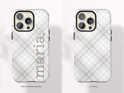 Personalized Plaid Phone Case for iPhone Case Classic Plaid Print Gift for Her Custom Preppy Case for Samsung Gift Under 30 for Girlfriend