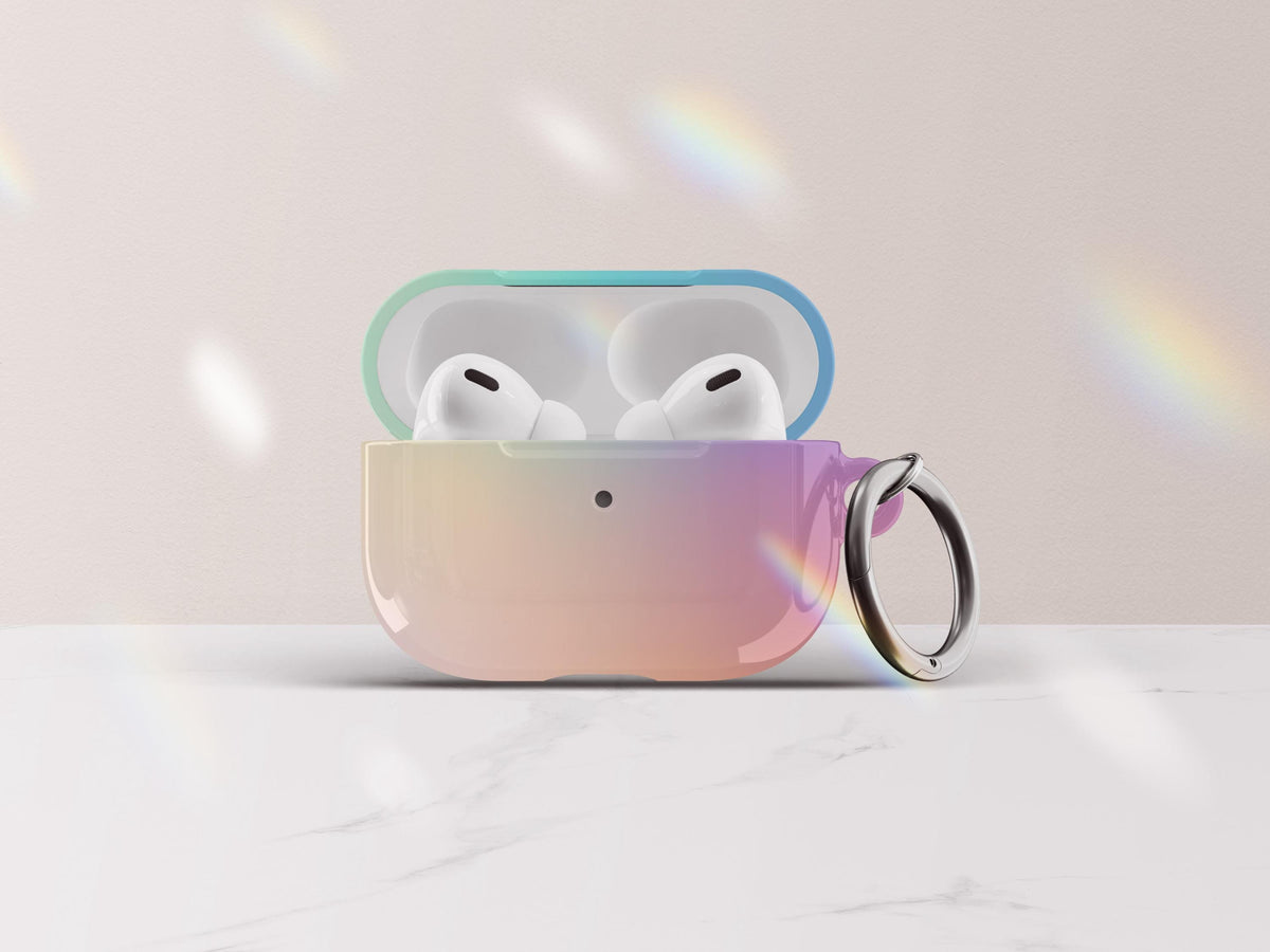 Gradient Airpod Case Pastel Ombre Airpods Case with Keychain Hard Rainbow Airpods Pro Case Airpod Gen 1 &amp; 2 Case Pretty Airpod Case - Charles Alex