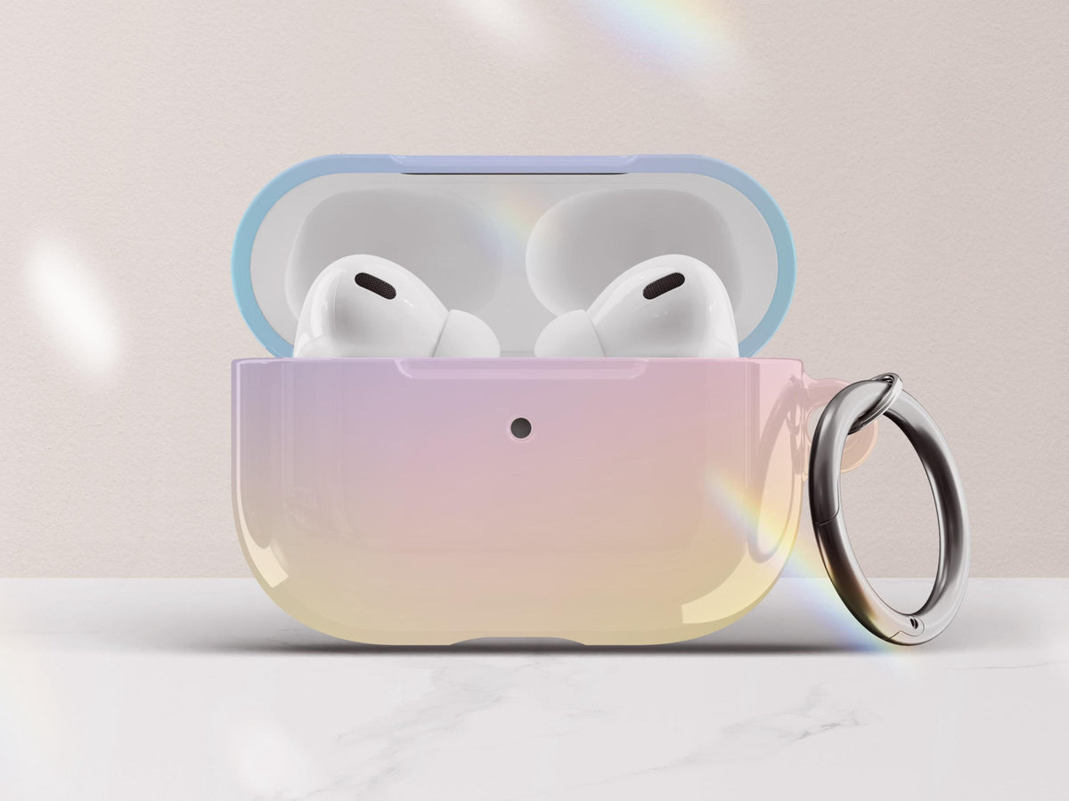 Gradient Airpod Case Pastel Ombre Airpods Case with Keychain Hard Rainbow Airpods Pro Case Airpod Gen 1 &amp; 2 Case Pretty Airpod Case - Charles Alex