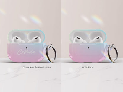 Pastel Ombre Airpods Case Pretty Personalized Gift for Tween Girls Custom Gradient Airpod Pro Case Cover with Keychain Gift Under 30