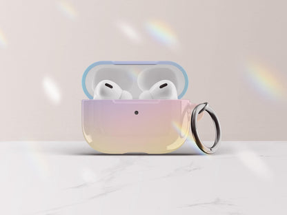 Gradient Airpod Case Pastel Ombre Airpod Pros Case Cover with Keychain Custom Rainbow Airpods Pro Case Gift for Tween Girl Gift Under 30 - Charles Alex