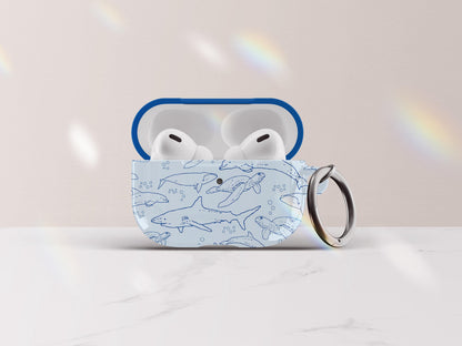 Ocean Animals Airpod Case Cover With Keychain Gift For Marine Biologist Shark Tropical Fish Sea Turtle Dolphin Print Airpod Cover Gift