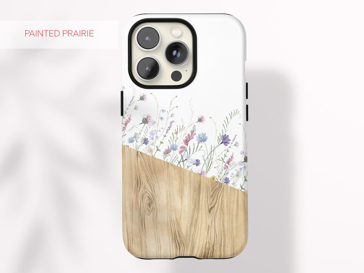 Custom Wildflower Phone Case Aesthetic Phone Case Colorful Gift for Teen Boho Case for iPhone 16 Pro Max Garden Phone Case Personalized Gift