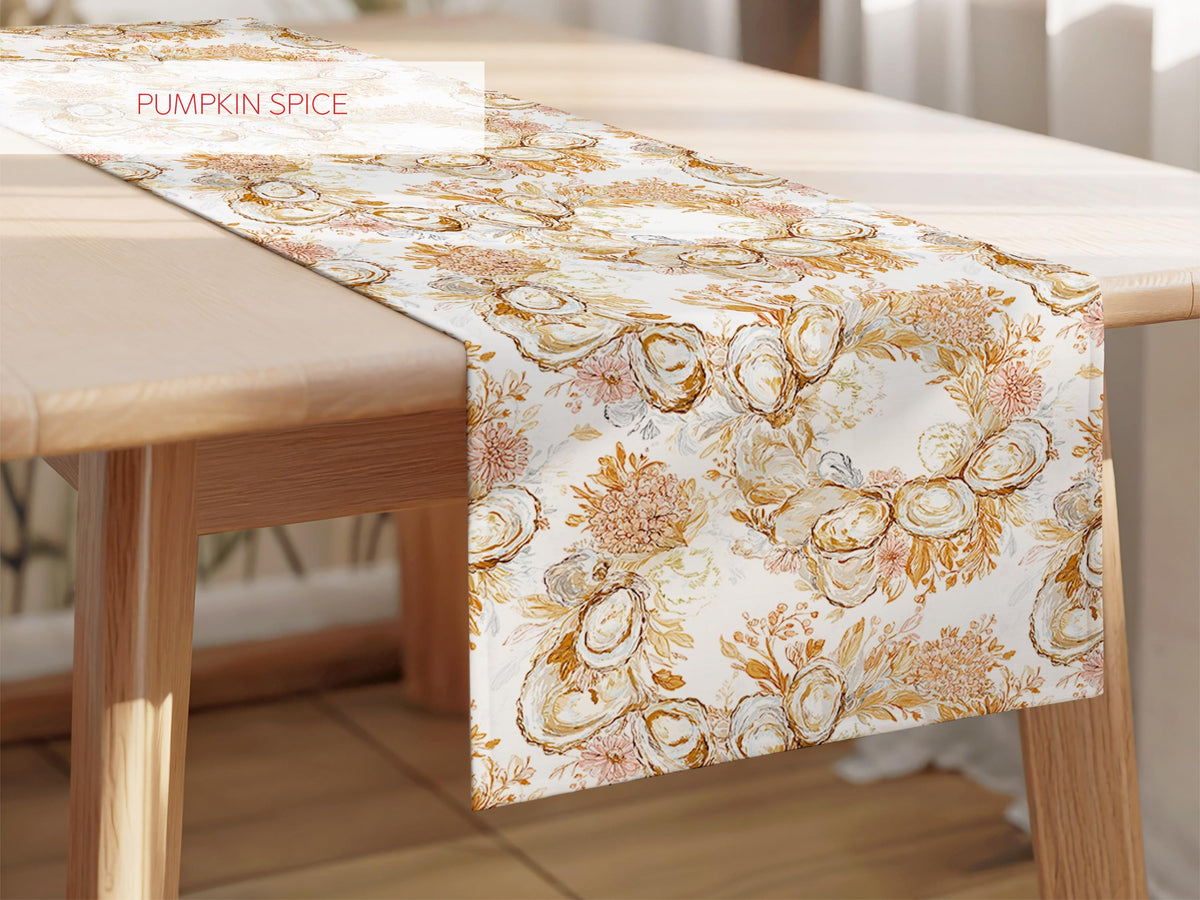 Fall Table Runner Thanksgiving Decor Table Setting Idea Oyster Home Decorations Autumn Colors Coastal Holiday Dinner Runner for Table Decor - Charles Alex