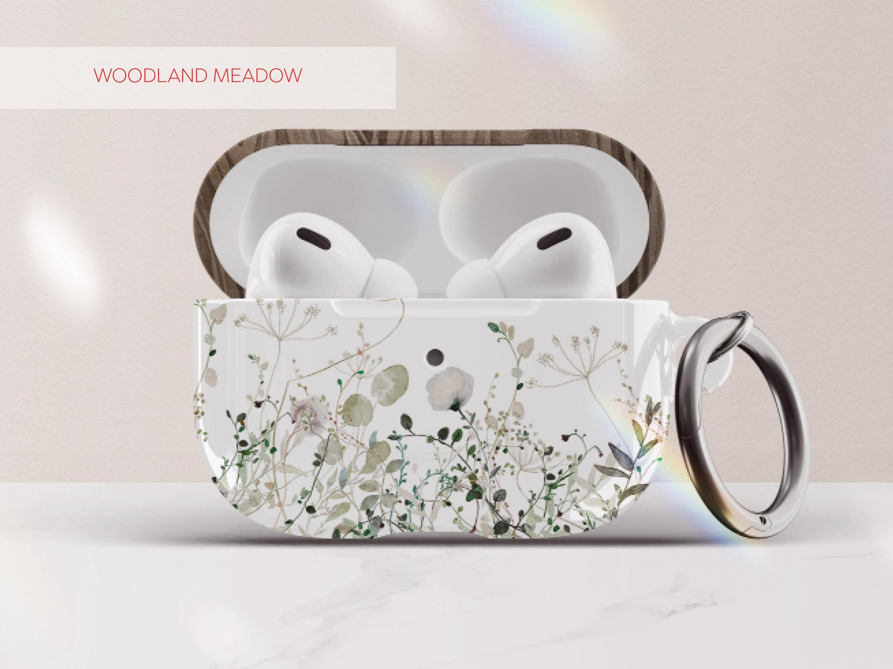 Personalized Wildflower Airpod Case for Airpod Pro Gift for Girlfriend Gift Idea for Her Custom Cases Protective with Keychain Airpods Pro