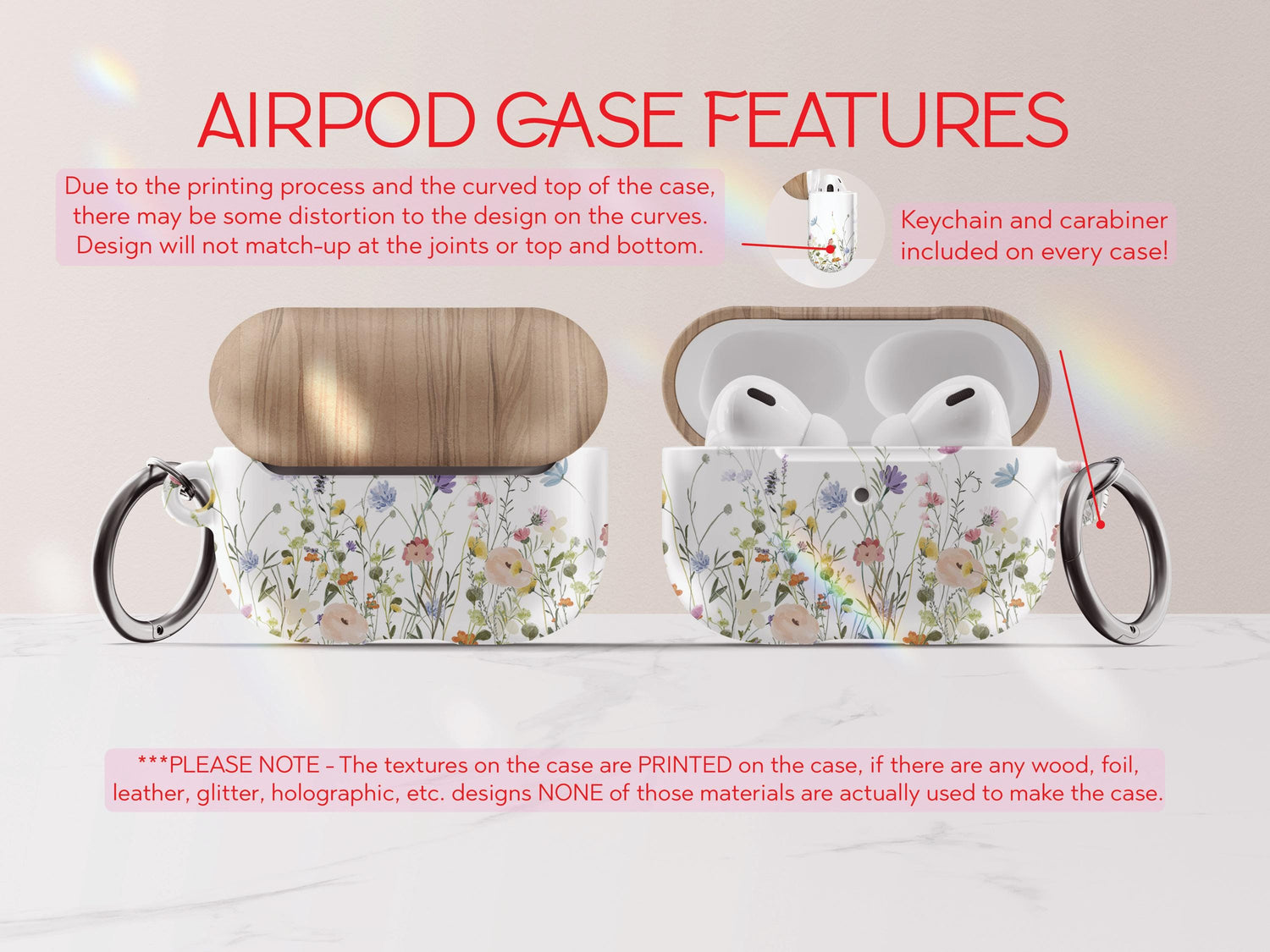 Personalized Wildflower Airpod Case for Airpod Pro Gift for Girlfriend Gift Idea for Her Custom Cases Protective with Keychain Airpods Pro