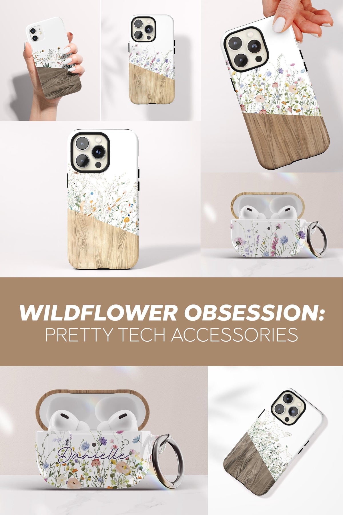 Custom Wildflower Phone Case Aesthetic Phone Case Colorful Gift for Teen Boho Case for iPhone 16 Pro Max Garden Phone Case Personalized Gift