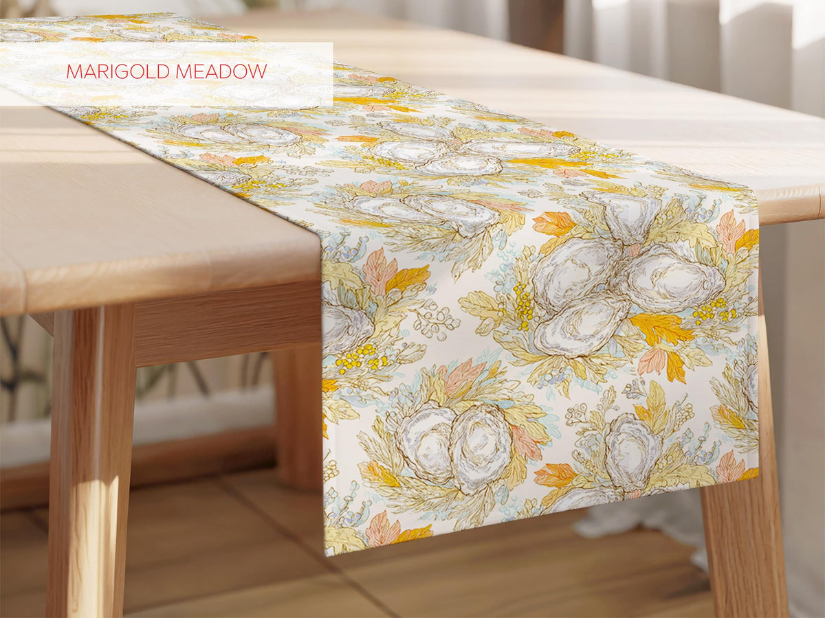 Fall Table Runner Thanksgiving Decor Table Setting Idea Oyster Home Decorations Autumn Colors Coastal Holiday Dinner Runner for Table Decor - Charles Alex