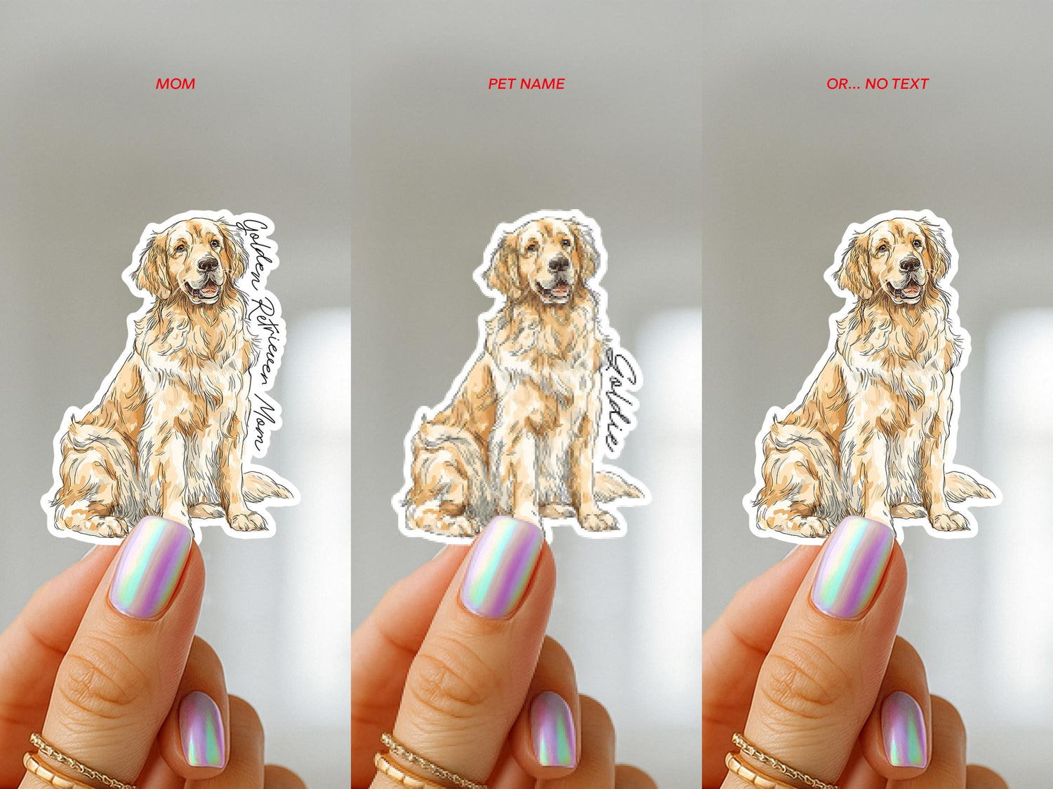Golden Retriever Sticker Personalized Pet Stickers For Dog Lovers Sparkle Sticker Dog Mom Life Vinyl Decal Waterproof for Tumbler Sticker
