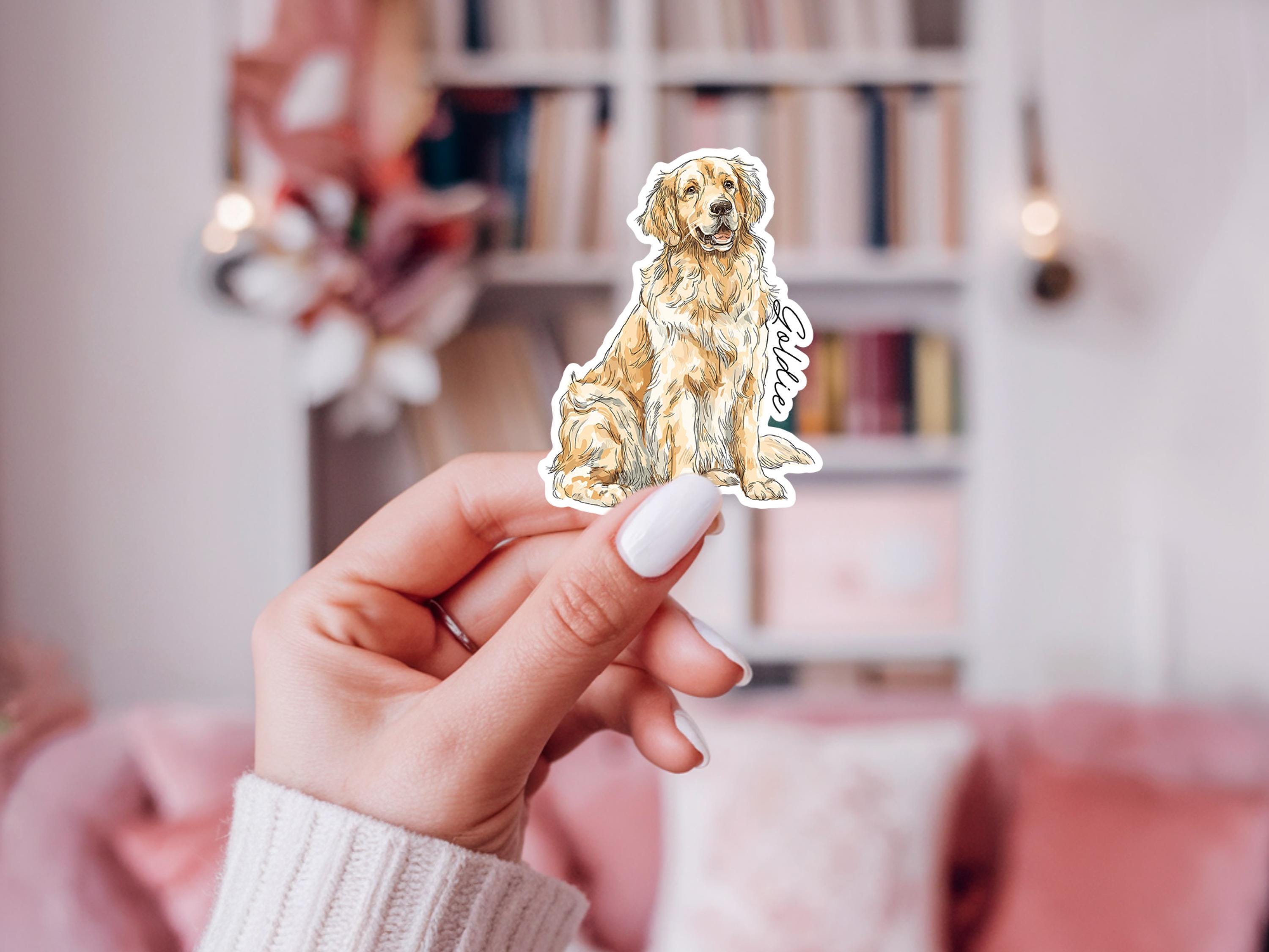 Golden Retriever Sticker Personalized Pet Stickers For Dog Lovers Sparkle Sticker Dog Mom Life Vinyl Decal Waterproof for Tumbler Sticker