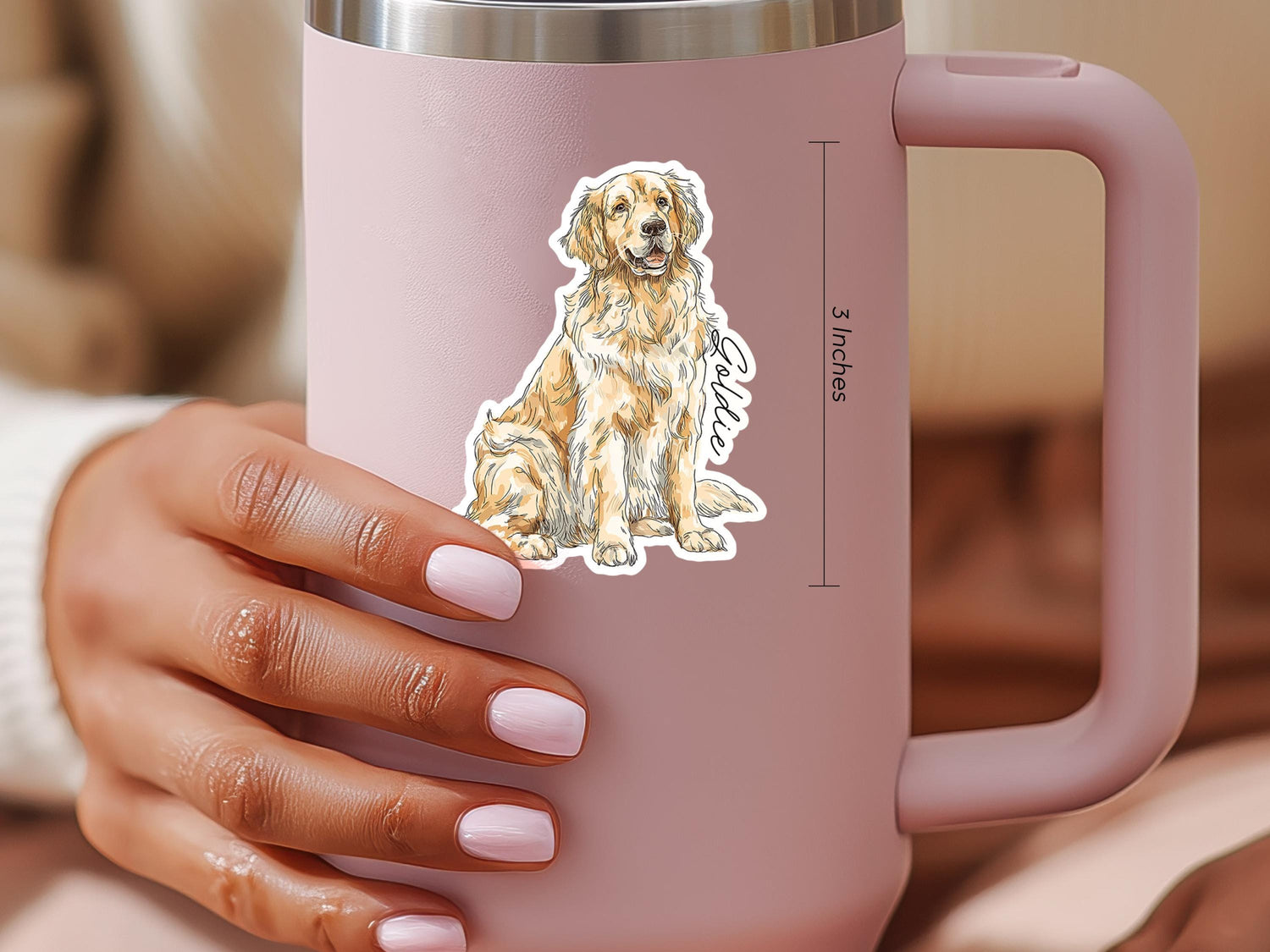 Golden Retriever Sticker Personalized Pet Stickers For Dog Lovers Sparkle Sticker Dog Mom Life Vinyl Decal Waterproof for Tumbler Sticker