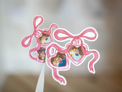 Personalized Locket Sticker with Photo Stickers Custom Initials Vinyl Decal Photos of Children Gift for Mom Stickers for Tumbler Custom