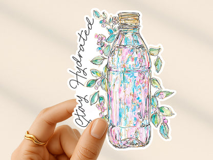 Stay Hydrated Sticker Drink Water Stickers Floral Vinyl Decal for Water Bottle Waterproof Pretty Stickers Gift Idea for Sister Healthy Habit