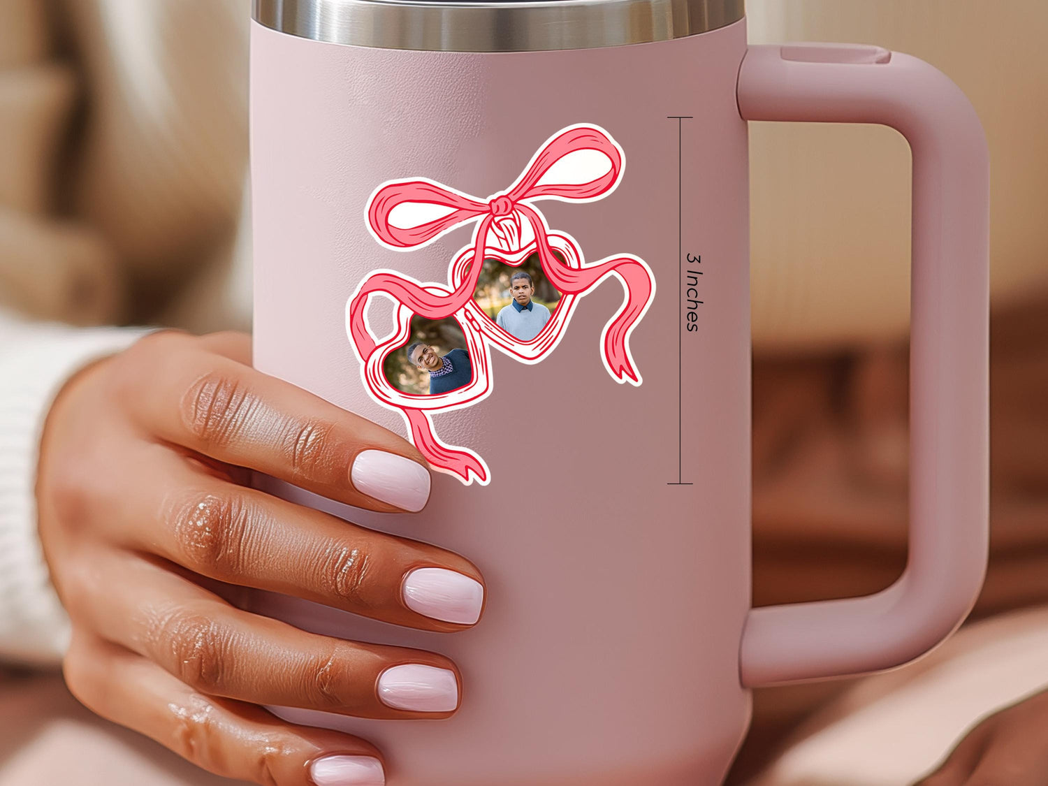 Personalized Locket Sticker with Photo Stickers Custom Initials Vinyl Decal Photos of Children Gift for Mom Stickers for Tumbler Custom