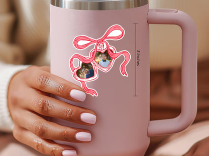 Personalized Locket Sticker with Photo Stickers Custom Initials Vinyl Decal Photos of Children Gift for Mom Stickers for Tumbler Custom