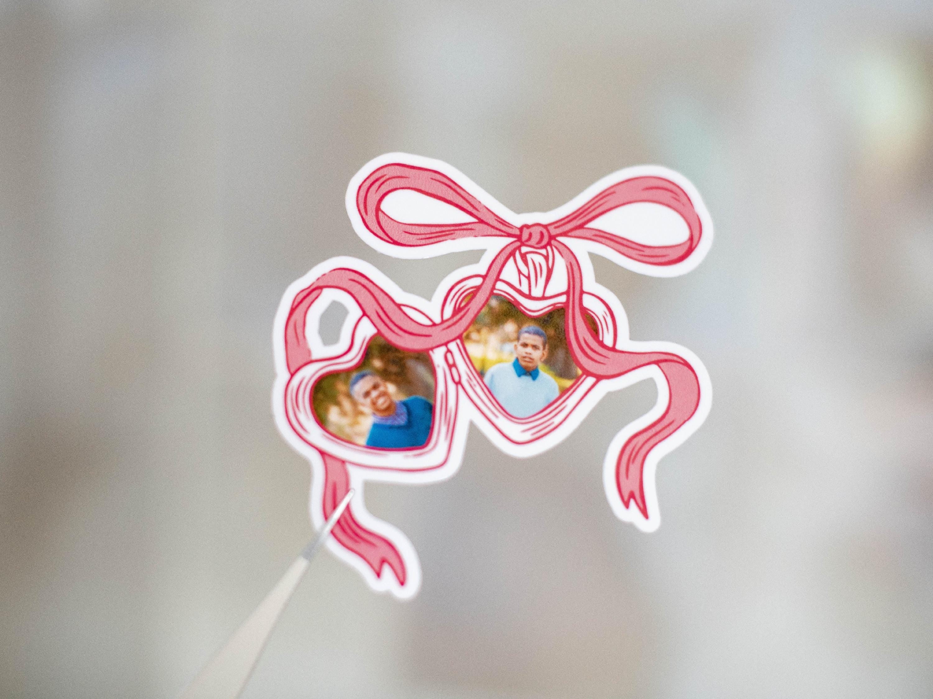 Personalized Locket Sticker with Photo Stickers Custom Initials Vinyl Decal Photos of Children Gift for Mom Stickers for Tumbler Custom