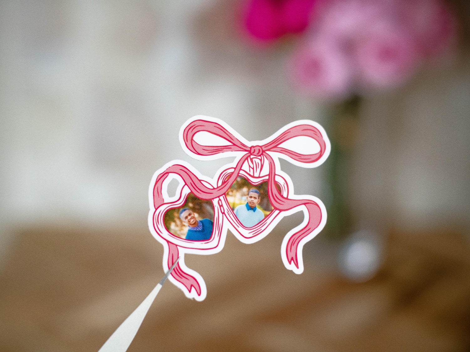Personalized Locket Sticker with Photo Stickers Custom Initials Vinyl Decal Photos of Children Gift for Mom Stickers for Tumbler Custom