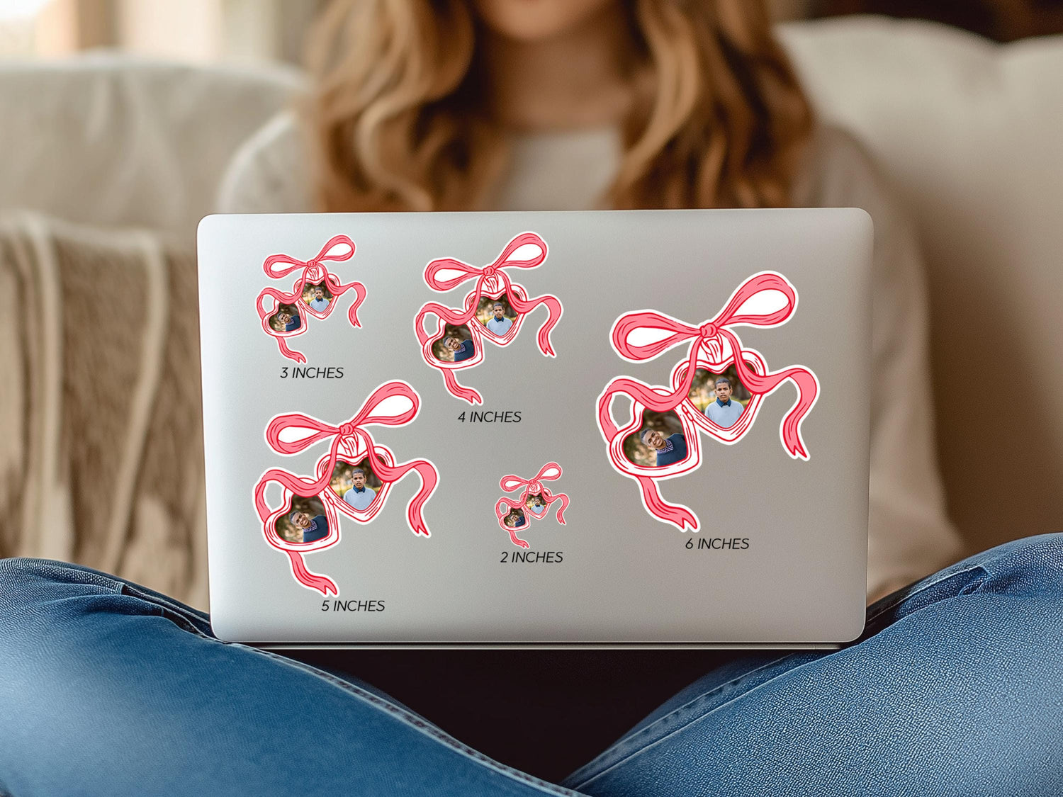 Personalized Locket Sticker with Photo Stickers Custom Initials Vinyl Decal Photos of Children Gift for Mom Stickers for Tumbler Custom
