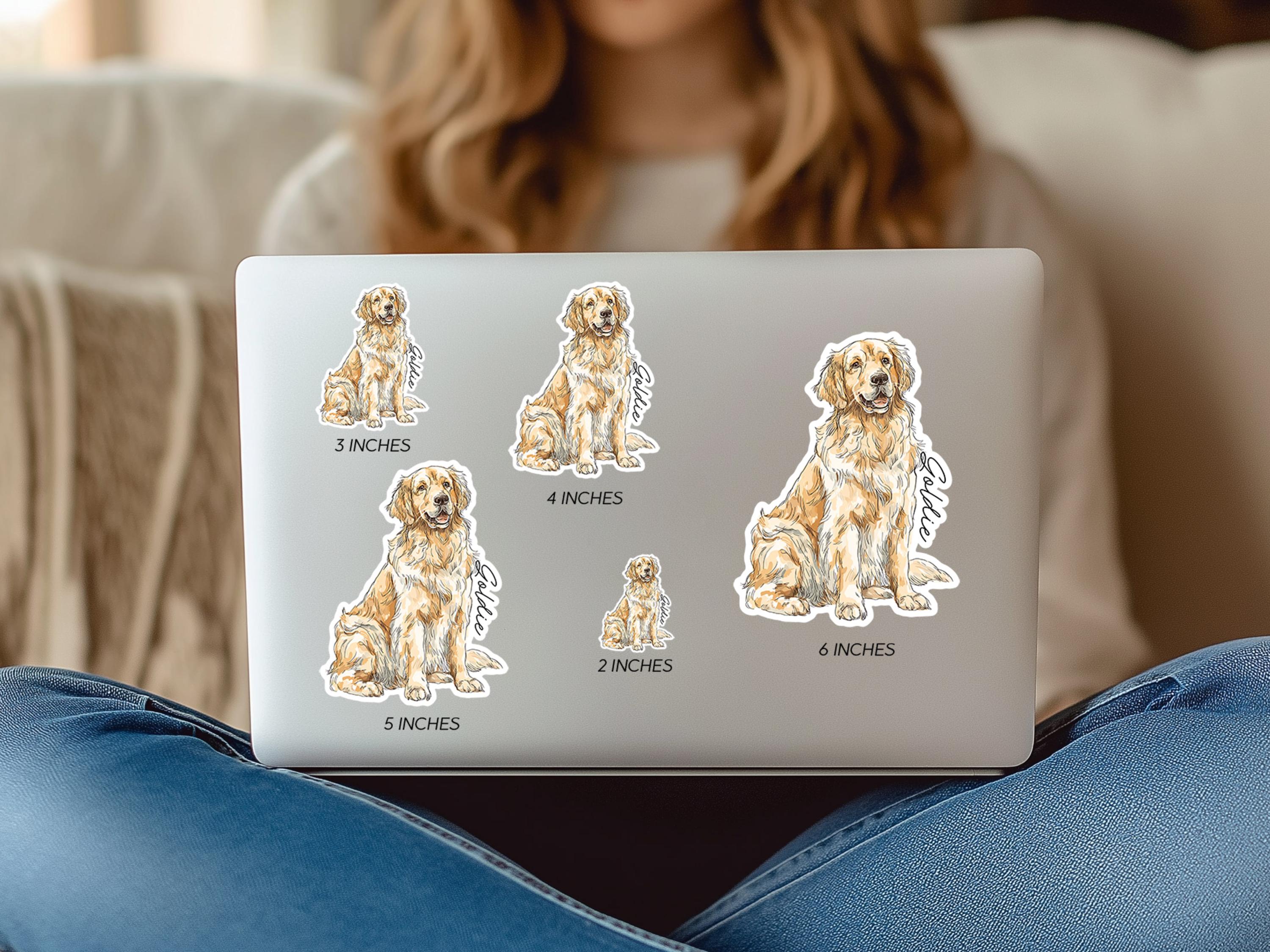 Golden Retriever Sticker Personalized Pet Stickers For Dog Lovers Sparkle Sticker Dog Mom Life Vinyl Decal Waterproof for Tumbler Sticker