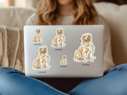 Golden Retriever Sticker Personalized Pet Stickers For Dog Lovers Sparkle Sticker Dog Mom Life Vinyl Decal Waterproof for Tumbler Sticker