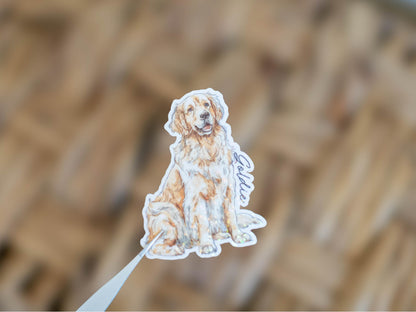 Golden Retriever Sticker Personalized Pet Stickers For Dog Lovers Sparkle Sticker Dog Mom Life Vinyl Decal Waterproof for Tumbler Sticker