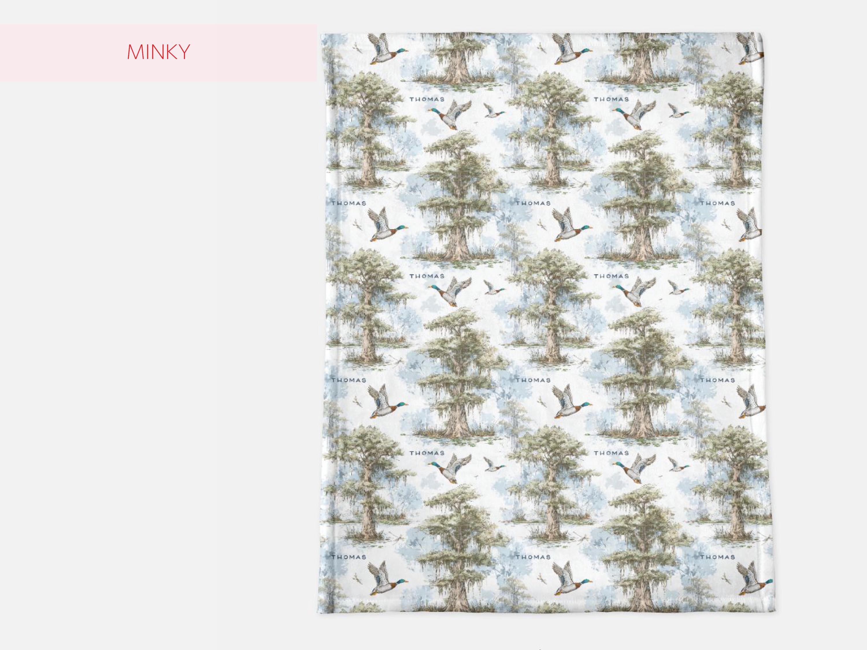 Personalized Mallard Duck Woven Blanket With Name Wildlife Duck Blanket Soft And Cozy Fabric Baby Shower Gift Duck Hunting Theme Nursery