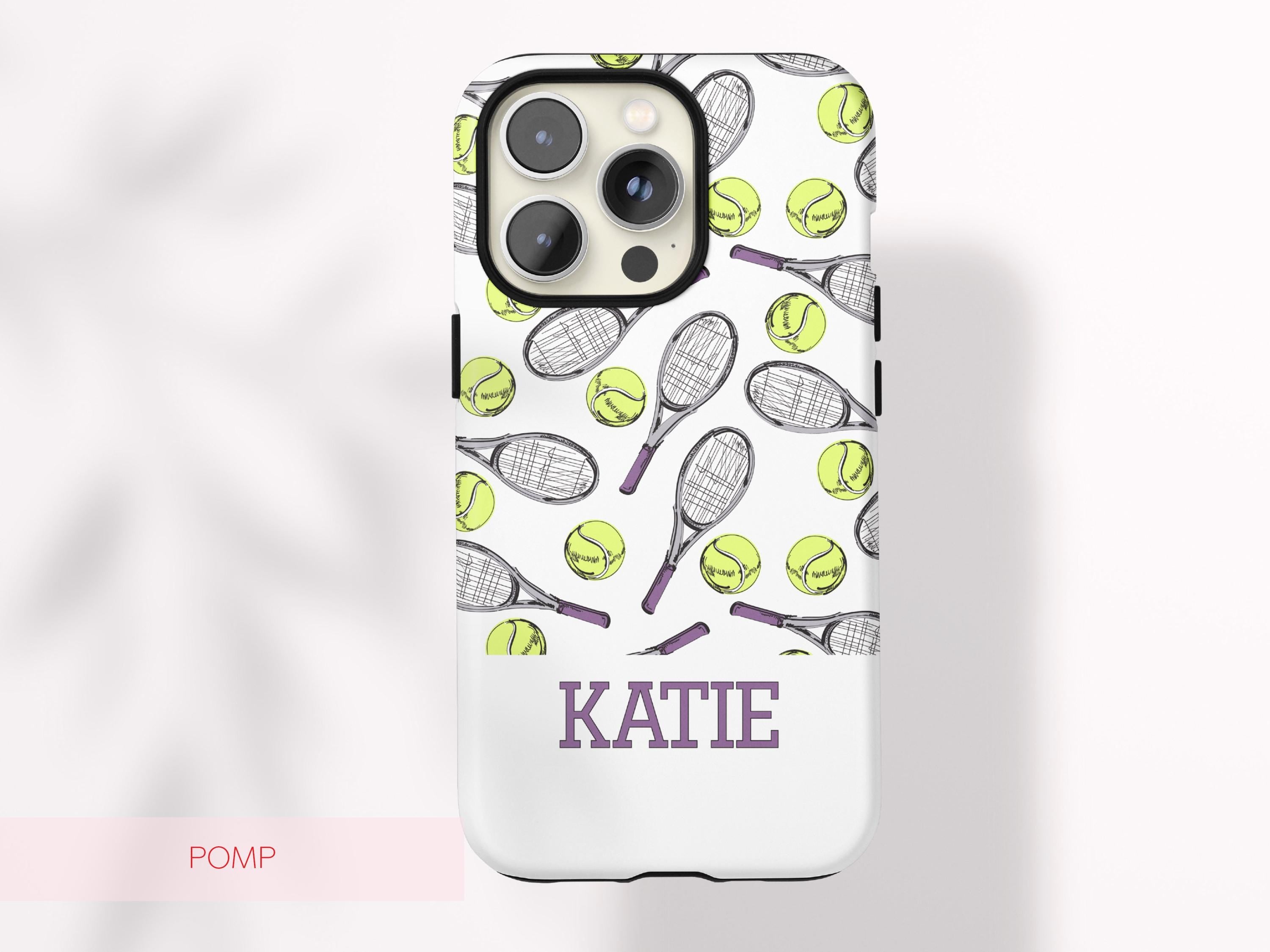 Preppy Tennis Phone Case Custom Name Sport Aesthetic Protective Cover Personalized Country Club Girl Gift Under 30 Trendy Athletic Accessory