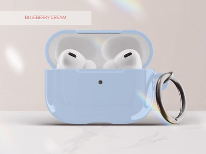 Solid Blue AirPod Case Cover Personalized Color Protective Tech Accessory Gift for Him Custom Present for Guy Minimal Aesthetic Gadget Lover