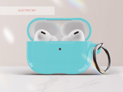 Solid Blue AirPod Case Cover Personalized Color Protective Tech Accessory Gift for Him Custom Present for Guy Minimal Aesthetic Gadget Lover