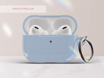 Solid Blue AirPod Case Cover Personalized Color Protective Tech Accessory Gift for Him Custom Present for Guy Minimal Aesthetic Gadget Lover