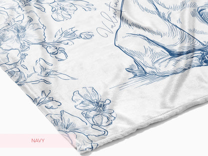 Custom Toile French Bulldog Woven or Minky Baby Blanket Personalized with Baby Name and Pet Name Dog Nursery Decor Baby Shower Gift Idea
