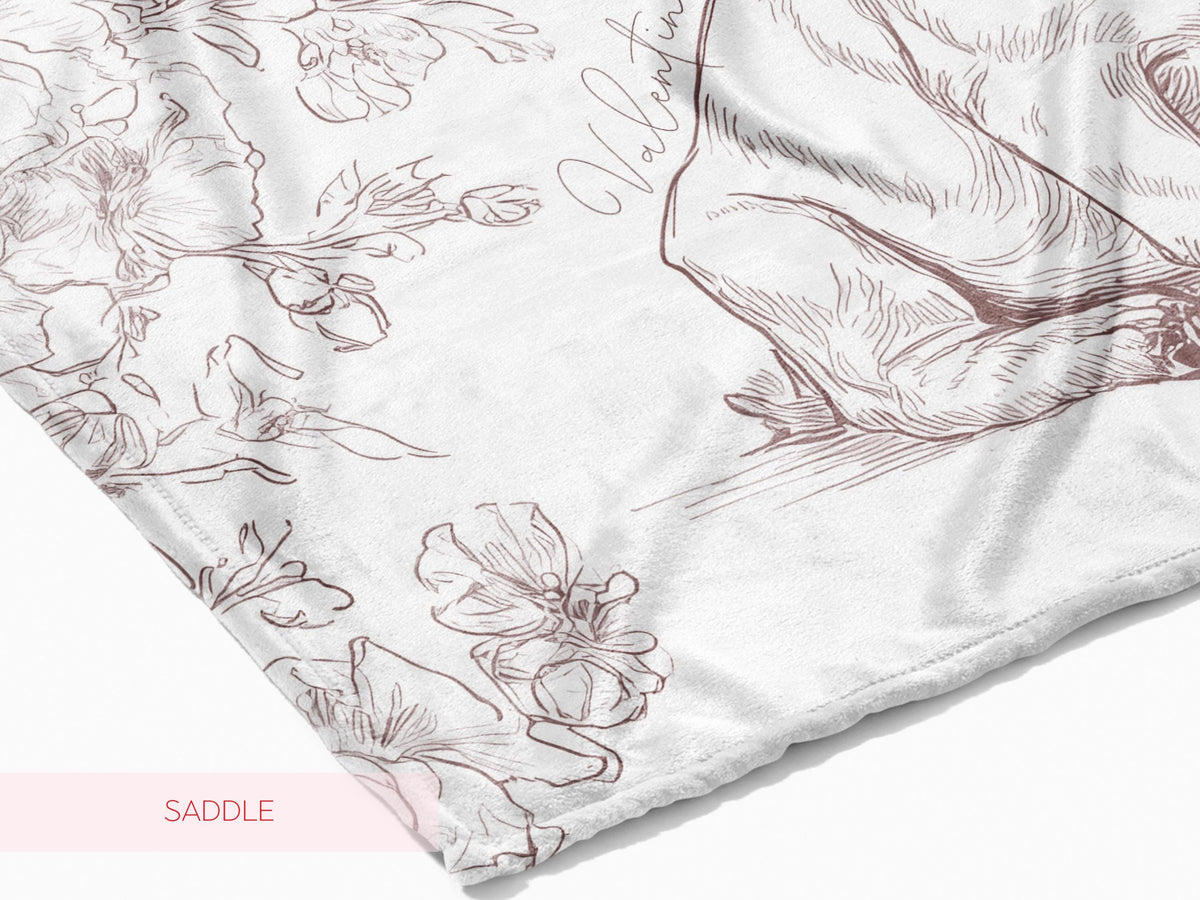 Custom Toile French Bulldog Woven or Minky Baby Blanket Personalized with Baby Name and Pet Name Dog Nursery Decor Baby Shower Gift Idea