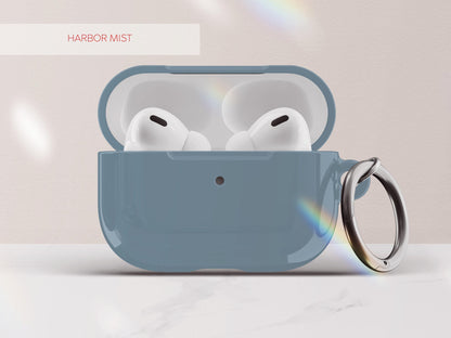 Solid Blue AirPod Case Cover Personalized Color Protective Tech Accessory Gift for Him Custom Present for Guy Minimal Aesthetic Gadget Lover