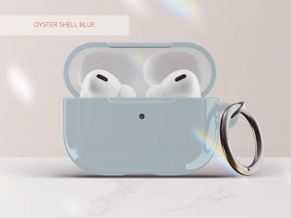 Solid Blue AirPod Case Cover Personalized Color Protective Tech Accessory Gift for Him Custom Present for Guy Minimal Aesthetic Gadget Lover