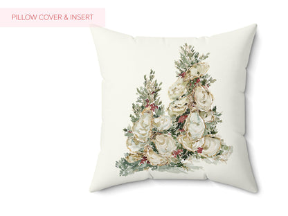 Watercolor Oyster Christmas Tree Pillow and/or Cover - Charles Alex