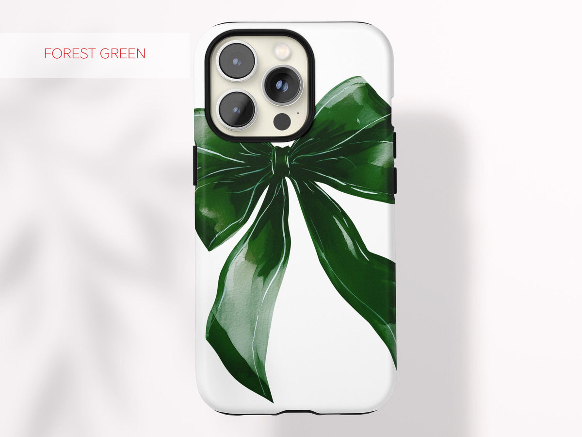 Custom Bow Phone Case for Girl Personalized Black Bow Coquette Gift for Girly Girl iPhone 16 Pro Max Case Galaxy S25 Ultra Case for Phone - Charles Alex