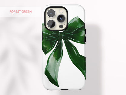 Custom Bow Phone Case for Girl Personalized Black Bow Coquette Gift for Girly Girl iPhone 16 Pro Max Case Galaxy S25 Ultra Case for Phone - Charles Alex