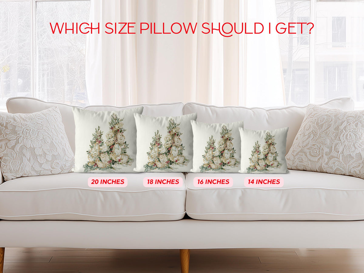 Watercolor Oyster Christmas Tree Pillow and/or Cover - Charles Alex
