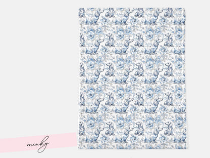 Floral Dachshund Blanket Minky Soft Throw Woven Personalized Name Baby Girl Gift Puppy Print Nursery Decor Custom Toddler Keepsake for Her - Charles Alex