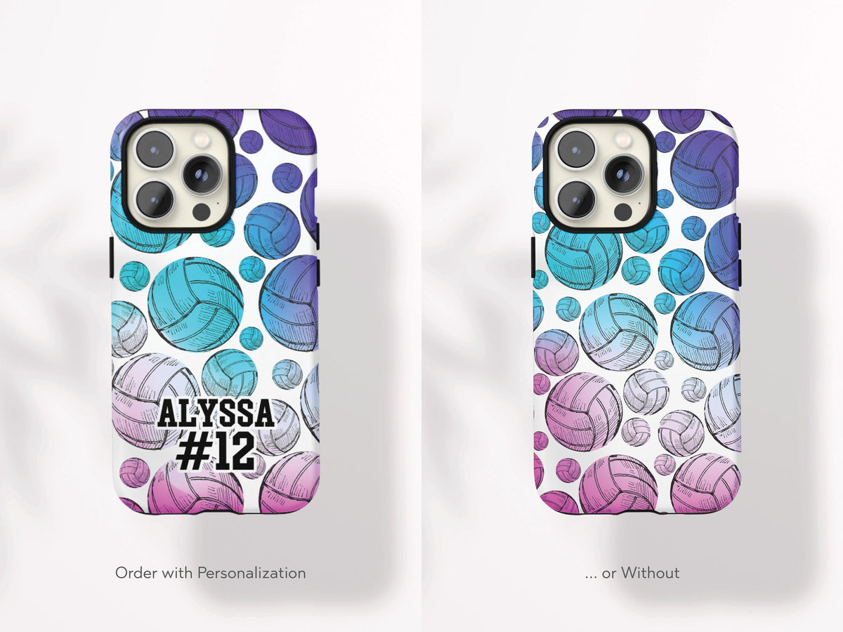 Personalized Volleyball Phone Case Custom Volleyball Phone Case Initials Volleyball Gift for Teen Volleyball Team Spirit Birthday Gift Idea