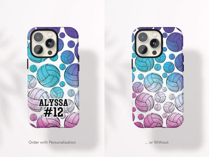 Personalized Volleyball Phone Case Custom Volleyball Phone Case Initials Volleyball Gift for Teen Volleyball Team Spirit Birthday Gift Idea