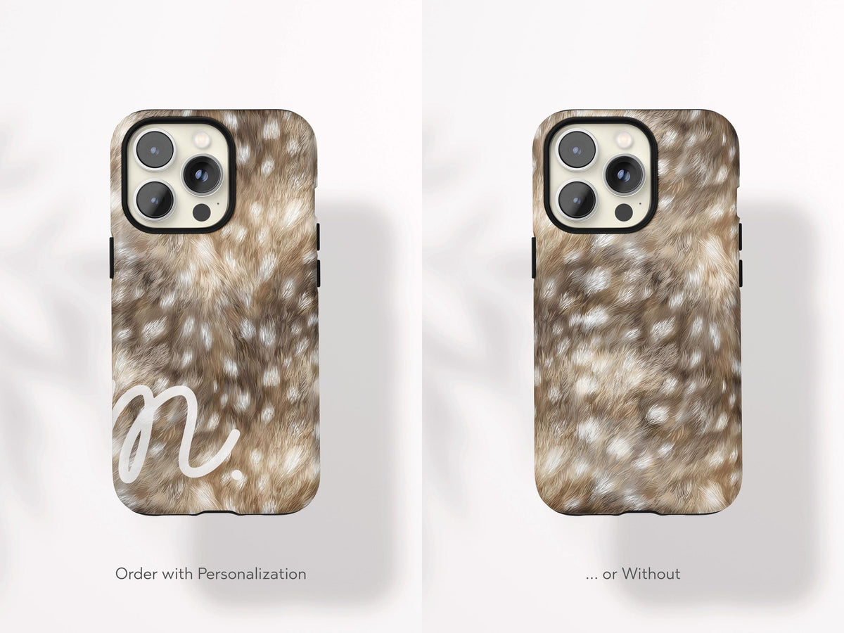 Deer Hide Phone Case Neutral Antelope Print Protective iPhone Cover Stylish Animal Pattern Gift for Her Beige Aesthetic Modern Accessory